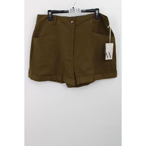 WORTHINGTON BRITISH OLIVE CUFF SHORTS WOMENS SIZE 14 NWT - Picture 1 of 7